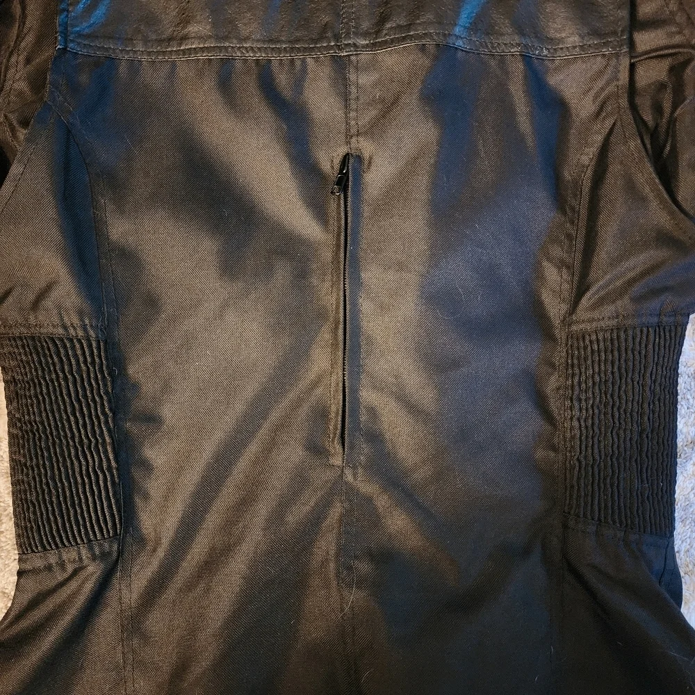 Nexgen Motorcycle Biker Jacket Black Leather & Nylon Men's Large L Fitted EUC